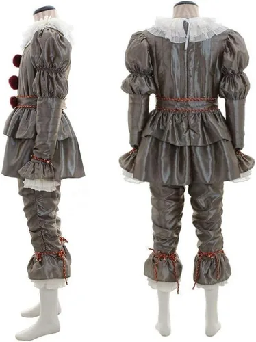 Vista 3 de Halloween Cosplay IT 2 Chapter Clown Outfit Deluxe Movie Costume Silver