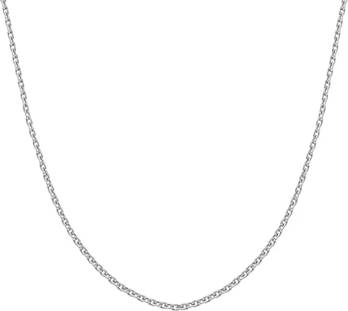 Vista 2 de Collar de cadena de plata de ley para mujer, cable de 0.039 in, resistente al deslustre, de origen responsable, diseño de cierre que no migra