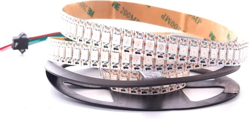 Vista 16 de WS2812B Tira de luz LED direccionable individual 100Pixels/m SMD 5050 RGB Pixel Strip DC5V (3.2FT 100LEDS no impermeable, PCB blanco)