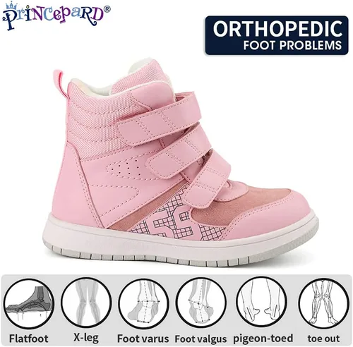Vista 2 de princepard Tenis ortopédicos para niños y niños pequeños, zapatos correctivos con soporte de arco y tobillo, evitan que los niños y niñas caminen
