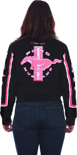 Vista 4 de Chaqueta de sarga de algodón para mujer Ford Mustang Chaqueta bordada a presión, ropa de invierno