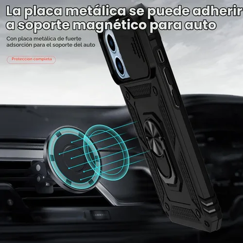Vista 4 de Funda magnética compatible con iPhone 13 Pro Max de 6.7 pulgadas, funda magnética para iPhone 13 Pro Max con cubierta de cámara y soporte de grado