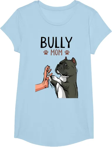 Vista 19 de American Bully Mom Cute Dog Mama Camiseta divertida para mujer, Blanco, S