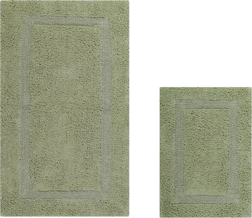 Vista 65 de Better Trends Alfombra de Inodoro en Forma de U Cubierta de Asiento de Inodoro de Lujo 100% Algodón Absorbente de Agua, Cubierta de Tapa Reversible