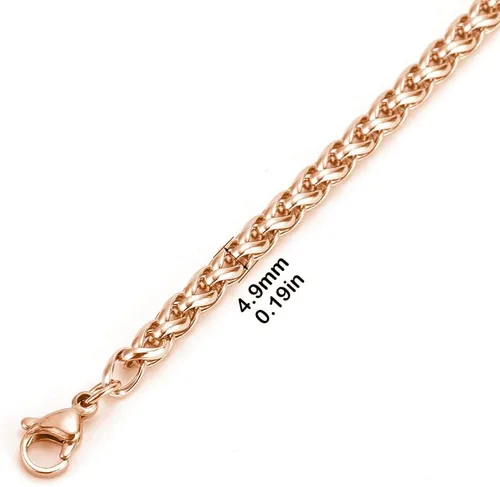 Vista 2 de Cadena de pulsera médica - Cadena de trigo de acero inoxidable intercambiable Pulsera de identificación de alerta médica