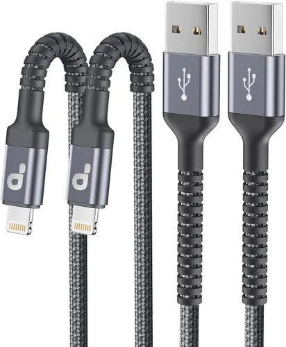 Vista 11 de Cable de carga corto para iPhone de 1 pie, paquete de 2 cables Lightning USB con certificación MFi de Apple, cable de carga para iPhone, cable