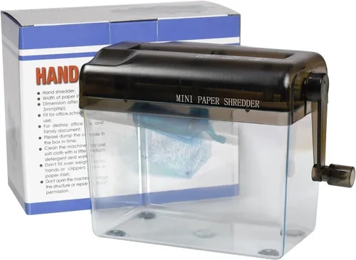 Vista 7 de JIKIOU Mini trituradora de mano portátil trituradora de papel manual trituradora de documentos herramienta de corte de papel para el hogar oficina