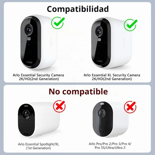 Vista 2 de Cable de alimentación de 25 pies compatible con cámara de seguridad Arlo Essential 2K para exteriores (2ª generación), cable de carga plano, cable