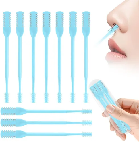 Vista 9 de Cortador de pelo nasal 2 en 1, recortador manual de doble cara con cepillo, cuchillo de nariz giratorio de 360° para hombres y mujeres, herramienta