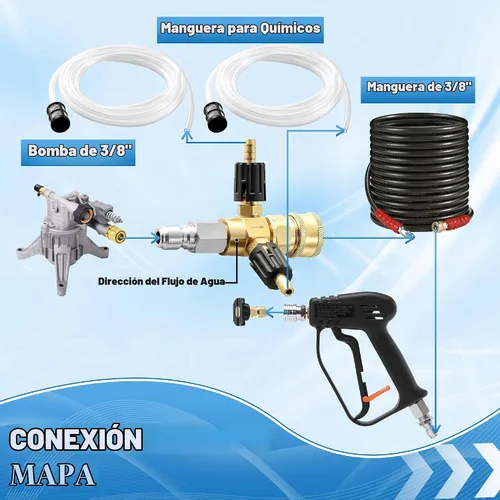 Vista 5 de JOEJET Inyector descendente ajustable para lavadora a presión, 3-5 GPM