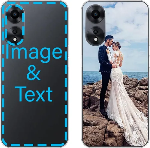 Vista 294 de Funda personalizada compatible con Oppo A1 Pro, fundas de teléfono personalizadas con imagen de foto, imagen de texto, cubierta transparente