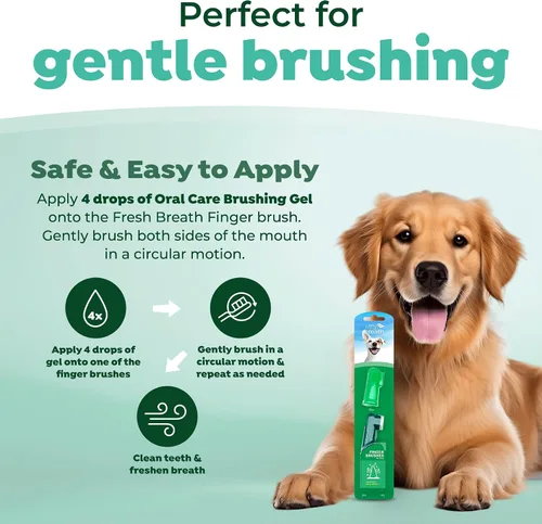Vista 9 de TropiClean Fresh Breath TripleFlex Cepillo de dientes para perros grandes Uso con pasta de dientes o gel TropiClean Cepillo de dientes de 360