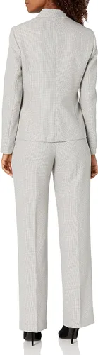 Vista 2 de Le Suit Nailhead - Chaqueta de 1 botón para mujer con bolsillos con solapa y pantalón Kate
