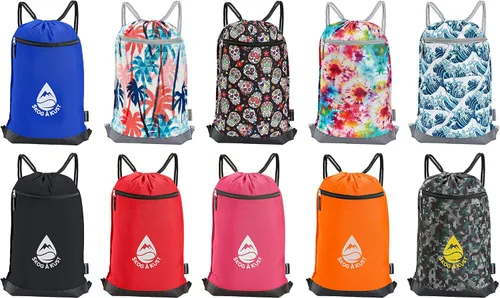 Vista 6 de Skog Å Kust GymSak - Bolsa de cincha con cordón 2 en 1 con bolsa seca impermeable extraíble