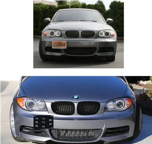 Vista 3 de Dewhel Soporte de Montaje con Bracket para Placa de Matrícula en Gancho de Remolque del Parachoques Delantero, se Atornilla, Compatible con BMW E82
