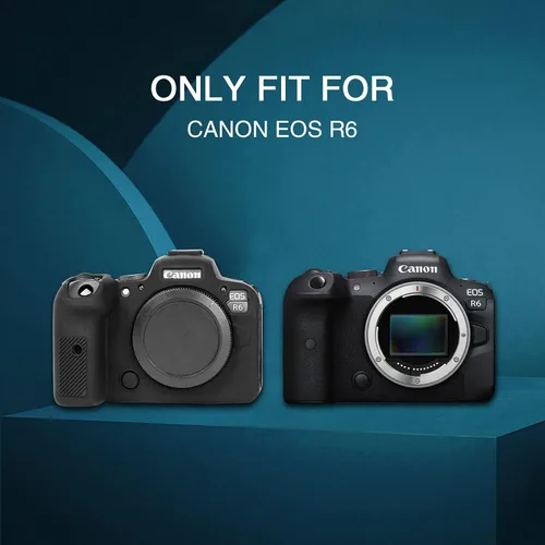 Vista 2 de Funda EOS R6, Rieibi Funda protectora de silicona para cámara Canon EOS R6 - Negro