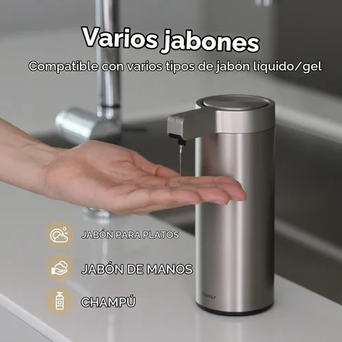Vista 5 de mooas Dispensador automático de jabón líquido de acero inoxidable