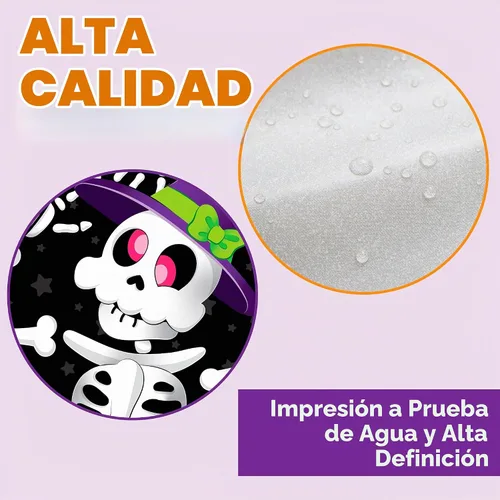 Vista 4 de JOYIN Cubierta de puerta de 30 x 72 pulgadas, decoración de Halloween de esqueleto, decoración del hogar, calcomanías de casa encantada, suministros