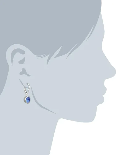 Vista 2 de Tienda Collection Sterling Silver Pink Round Leverback Dangle Earrings