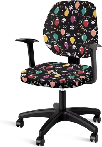 Vista 23 de Funda protectora elástica para silla de oficina con diseño de hongos artísticos, funda giratoria elástica para silla de escritorio, adecuada