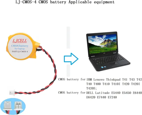 Vista 5 de 2 unids Cmos Batería para Dell Latitude E5440 E5450 E6440 E6420 E7440 E7240 para Alienware M11x R1 R2 Área-51 M9700 M9750 Laptop Bios Rtc CR2032