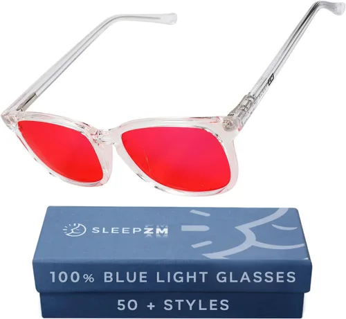 Vista 9 de Sleep ZM Blue Light Blocking & Light Sensitivity Glasses - 8 Lens Types for Comfort, Relaxation, Sleep & Relief - 50+ Styles