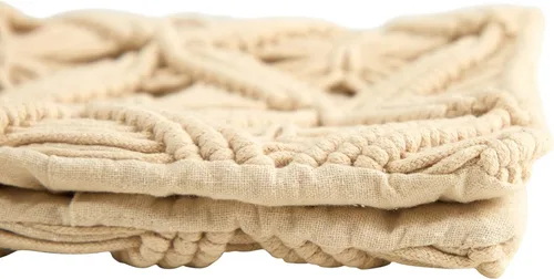 Vista 4 de Nearly Natural Funda de almohada decorativa de macramé tejida con diamantes bohemios de 18 pulgadas