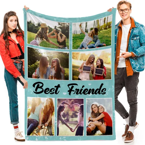 Vista 22 de Manta personalizada con fotos, texto, fotos personalizadas, regalos del día de San Valentín para mamá, papá, pareja, esposa, marido, novia, novio