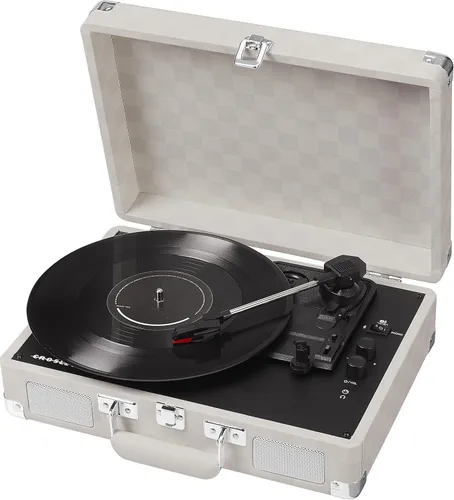 Vista 14 de Crosley CR8005F-AC Cruiser Plus - Tocadiscos vintage de 3 velocidades con Bluetooth, tipo maletín, reproductor de discos de vinilo, tablero