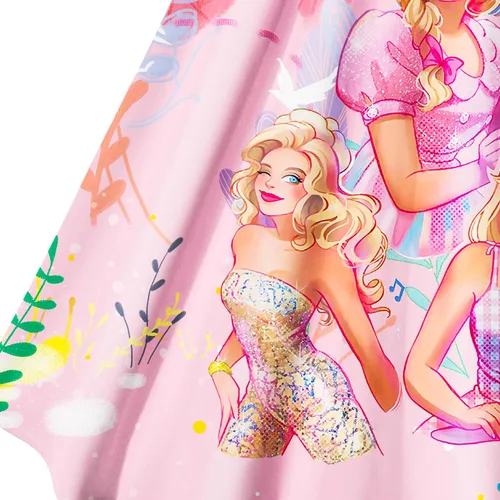 Vista 4 de Vestido de disfraz de película para niñas, vestido de fantasía para niños, vestido casual con mangas con vuelo, ropa de juego