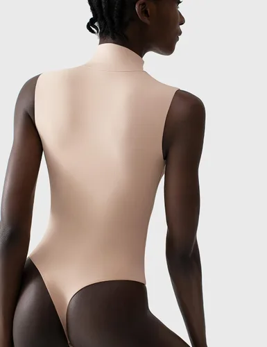 Vista 4 de PUMIEY Body sin mangas con cuello alto falso para mujer, colección Sharp