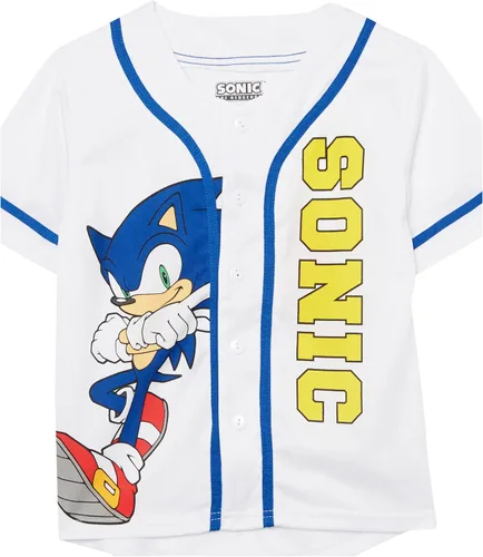 Vista 3 de Sega Sonic The Hedehog, Tails & Knuckles - Camiseta de béisbol clásica de malla con botones