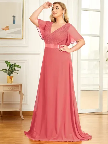 Vista 2 de Ever-Pretty 09890 Maxi vestido de fiesta de noche, con cuello en V doble, para mujer
