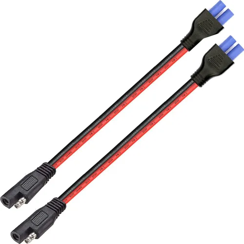 Vista 8 de Conector hembra 10AWG Ec5 a SAE, paquete de 2 cables SAE a EC5 de alimentación automotriz, adecuado para batería solar de coche, 5.9 in