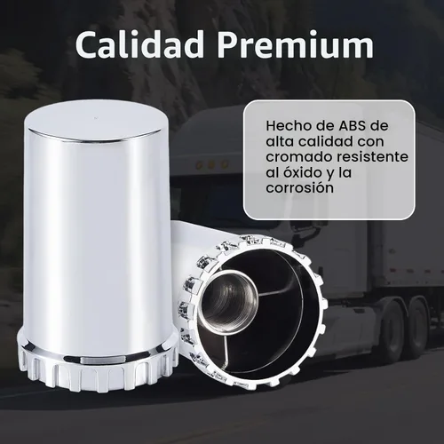 Vista 4 de 33mm Cubiertas de tuerca de lengüeta, 33mm x 3 1/2 pulgadas de plástico ABS cromado, cilindro de tuerca con rosca, cubiertas de tuerca de lengüeta