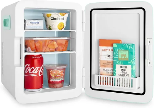 Vista 6 de Cooluli minirefrigerador de 10 L para habitación, auto, escritorio de oficina y dormitorio universitario; enfriador y calentador portátil de 12 V