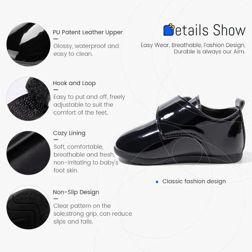 Vista 5 de Sonsage Zapatos Oxford para bebés y niñas, mocasines de piel sintética, antideslizantes, unisex, clásicos, suela suave, recién nacido, caminar