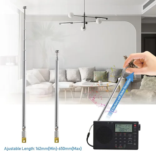 Vista 6 de Bingfu Antena telescópica de 25.6 in AM FM de 25.6 in, repuesto de antena de radio portátil (paquete de 2) compatible con radio portátil