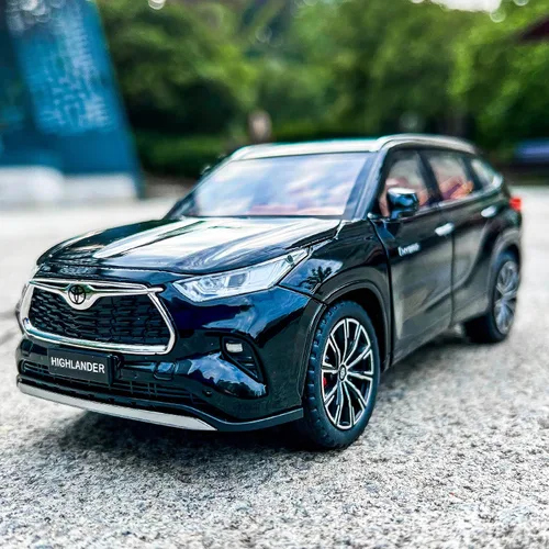 Vista 6 de BDTCTK 1/24 Highlander Modelo de Coche, Vehículo de Juguete de Aleación de Zinc con Sonido y Luz para Niños, Regalo para Niños y Niñas (Negro)