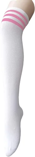 Vista 13 de Century Star Calcetines altos hasta el muslo para mujer, calcetines largos por encima de la rodilla, para atleta, casual, a rayas, hasta la rodilla