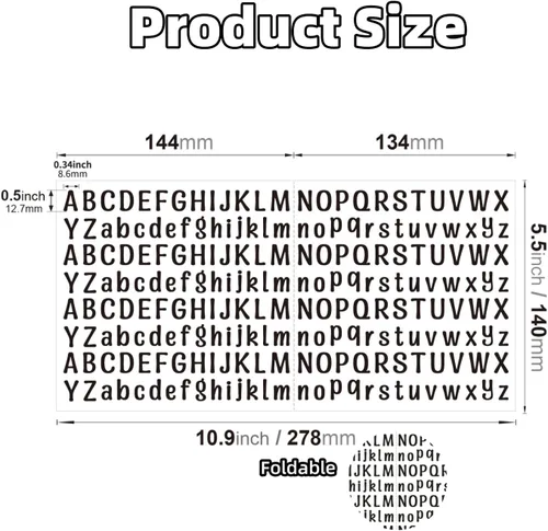 Vista 2 de 2080 piezas de 10 hojas de calcomanías de letras, autoadhesivas, de vinilo, impermeables, buzones, ventanas, puertas, letreros, dirección, empresa