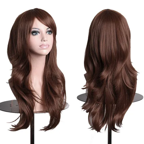 Vista 11 de AneShe – Peluca de mujer de pelo ondulado de 28 pulgadas (71.12 cm) de largo, resistente al calor, ideal para cosplay