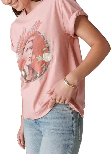 Vista 4 de Lucky Brand Camiseta estilo boyfriend, bordado Bowie para mujer