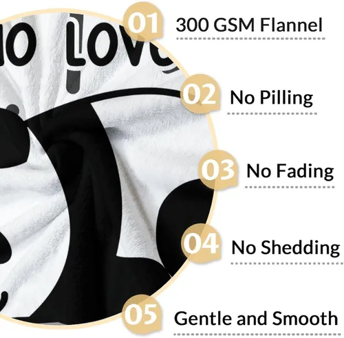 Vista 4 de Manta de panda para regalar – Manta de 30 x 40 pulgadas para niños – Mantas blancas de felpa suave para sofá, oficina
