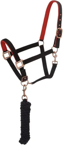 Vista 6 de Tough 1 Tough-1 Cabestro (halter) acolchado de neopreno con hebillas estilo antiguas, incluye correa de guía