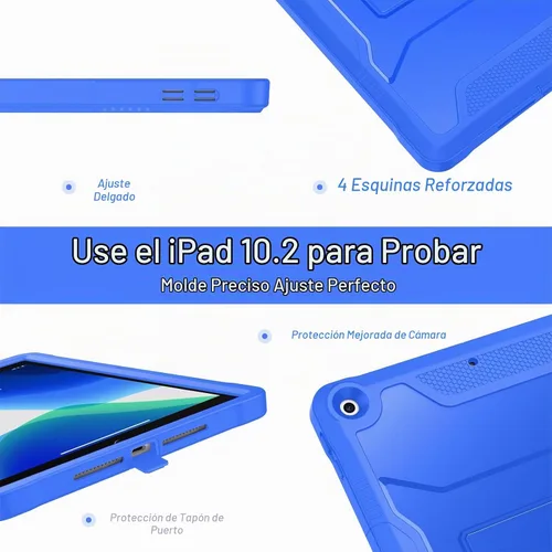 Vista 7 de Soke Funda para iPad de 9ª/8ª/7ª generación de 10.2 pulgadas (versión 2021/2020/2019), con protector de pantalla integrado y soporte, funda