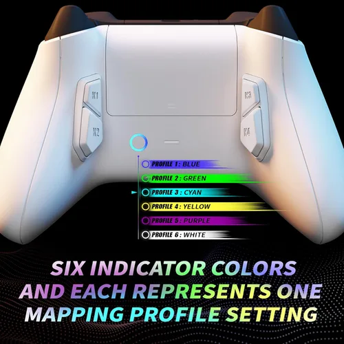 Vista 6 de eXtremeRate Victor X Remap Kit for Xbox Series XS Controller, 6 Profiles & White Redesigned Back Shell & Side Rails & 4 Back Buttons for Xbox Core
