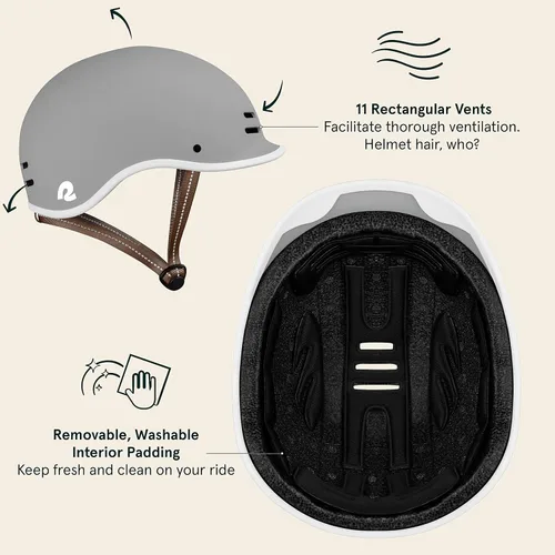 Vista 3 de Retrospec Remi - Casco de bicicleta para adultos para hombres y mujeres, casco de bicicleta para desplazamientos, ciclismo de carretera, patinaje