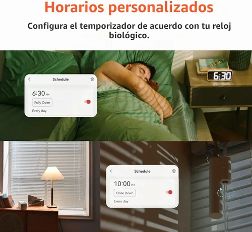 Vista 6 de SwitchBot Persianas con motor de inclinación motorizadas - Persianas eléctricas inteligentes con control remoto Bluetooth, alimentadas por energía