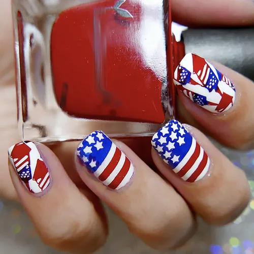 Vista 14 de Uñas postizas a presión de longitud media – 24 piezas de acrílico artificial reutilizables de cobertura completa para mujeres, diseño de corazón